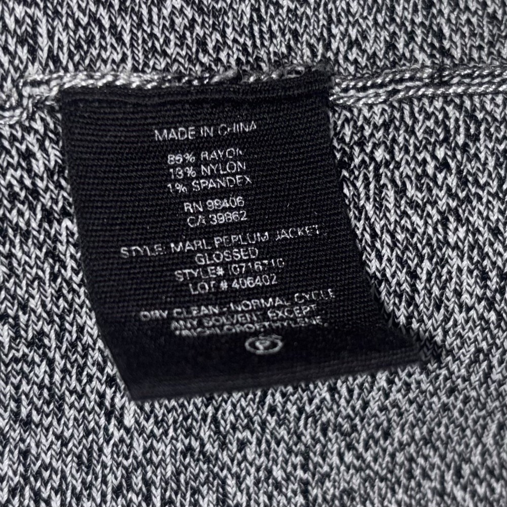 Theory Gray Knit Peplum Zip Jacket Stretch Minimalist Office Petite S - Picture 6 of 9